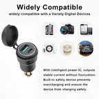 Dual USB Charger / DIN-Plug Socket Adapter for Motorcycle Accessories