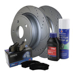 Rear Brake Kit 352mm Drilled Disc Rotors & Akebono ProACT Pads for Dodge
