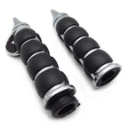2X Black 22mm Spike Handlebar Grips Rubber Throttle Boss for Honda Yamaha