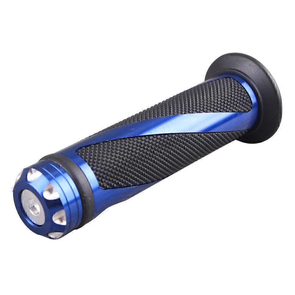 1 Pair Gel Rubber Hand Grips for Motorcycle Handle Bars Black & Blue