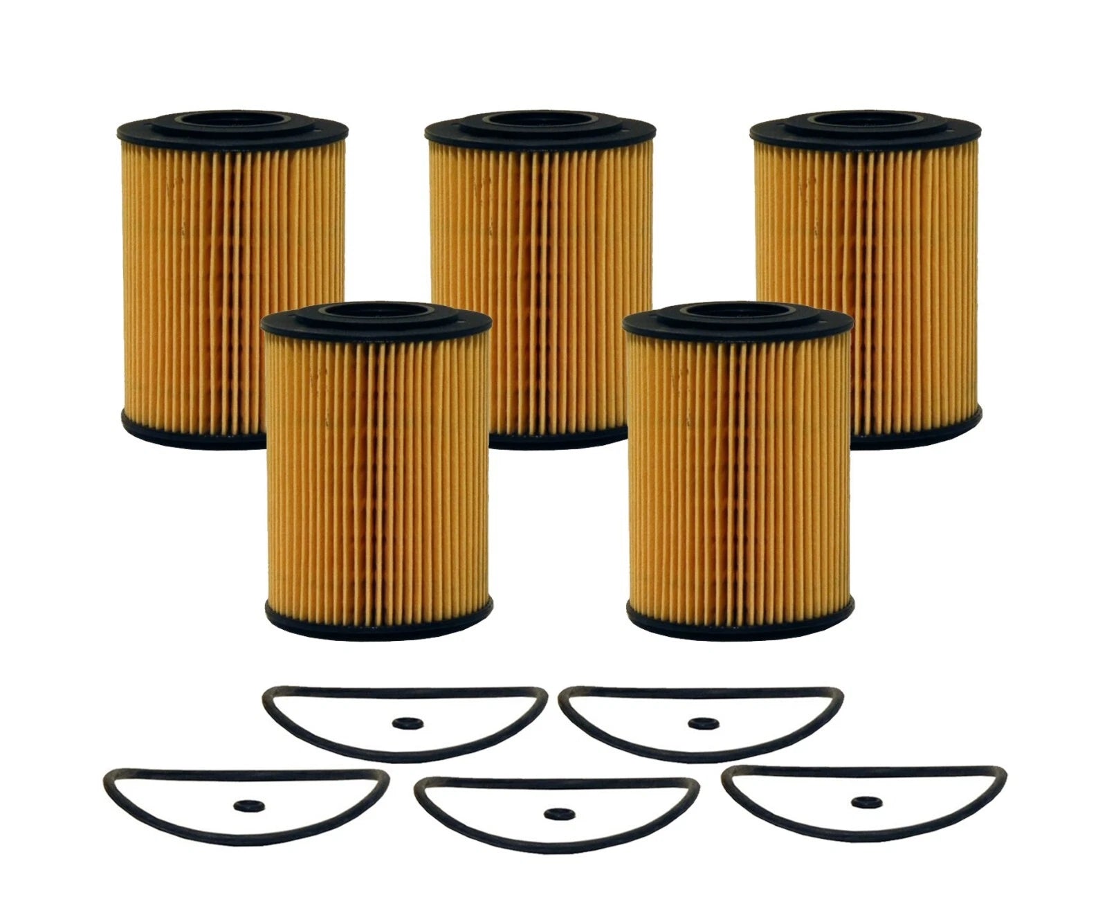 Set of 5 Engine Oil Filters for Dodge Freightliner MB 3.0L V6 (Metal Free)