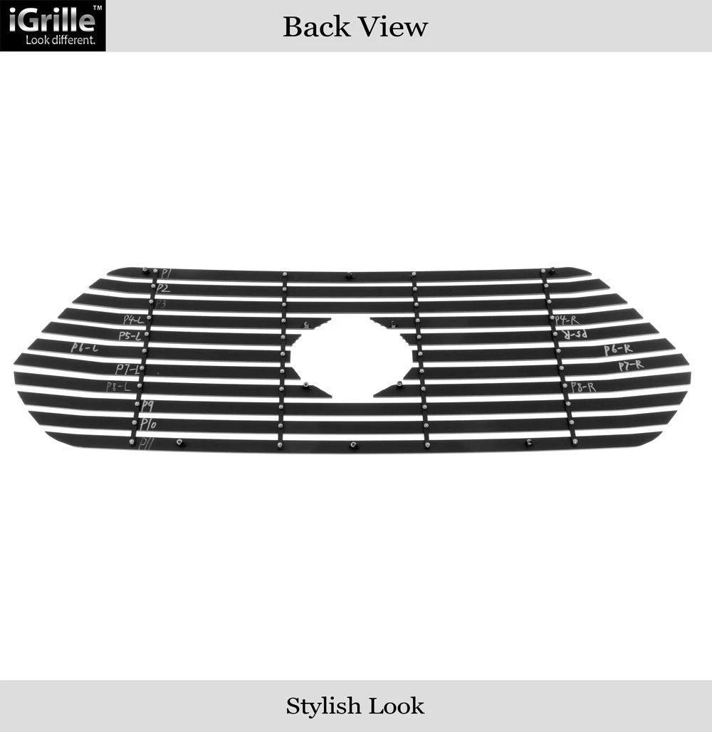Main Upper Black Wide Rivet Billet Grille Insert for Toyota Tacoma (2018-2019)
