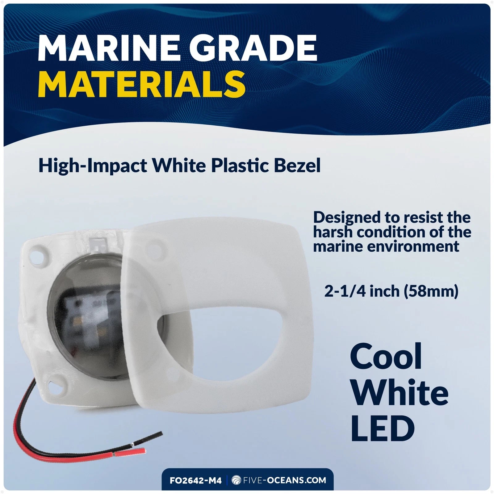 2X 2-1/4-Inch Square Companion Light for - Cool White LED, Black Housing