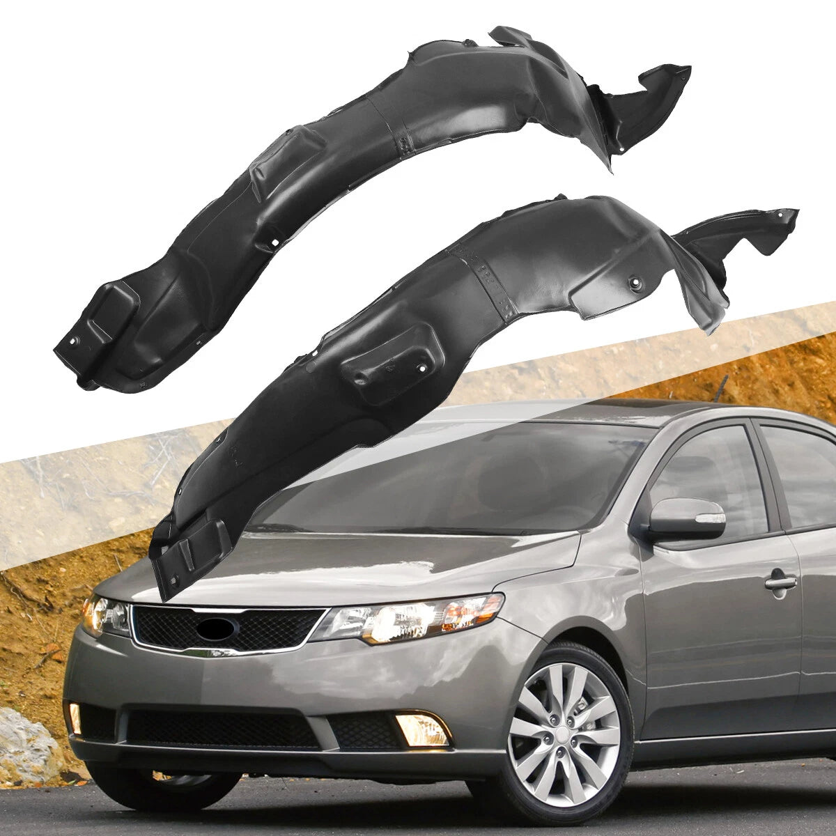 Set of 2 Splash Shields for Kia Forte Koup (2010–2013)