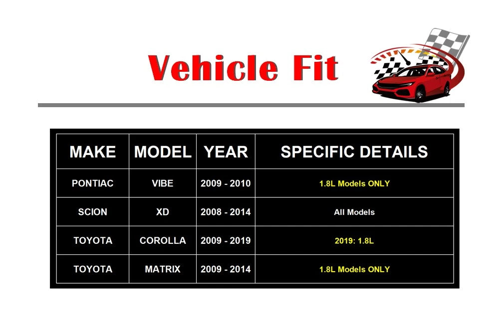 Front Brake Discs and Pads for Toyota Corolla Vibe (2003-2010)