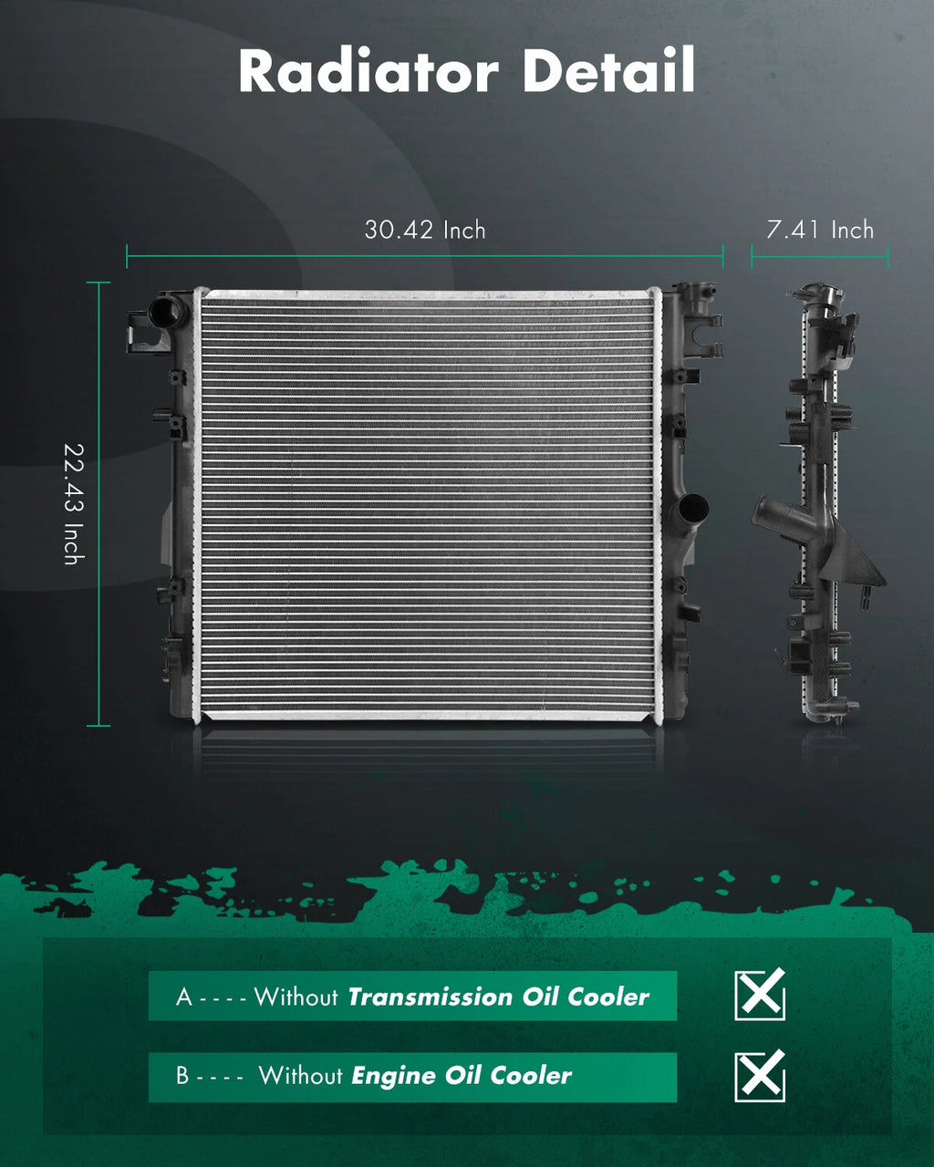 Radiator for Jeep Wrangler JK Unlimited 2007–2018 (3.6L, 3.8L) 2957