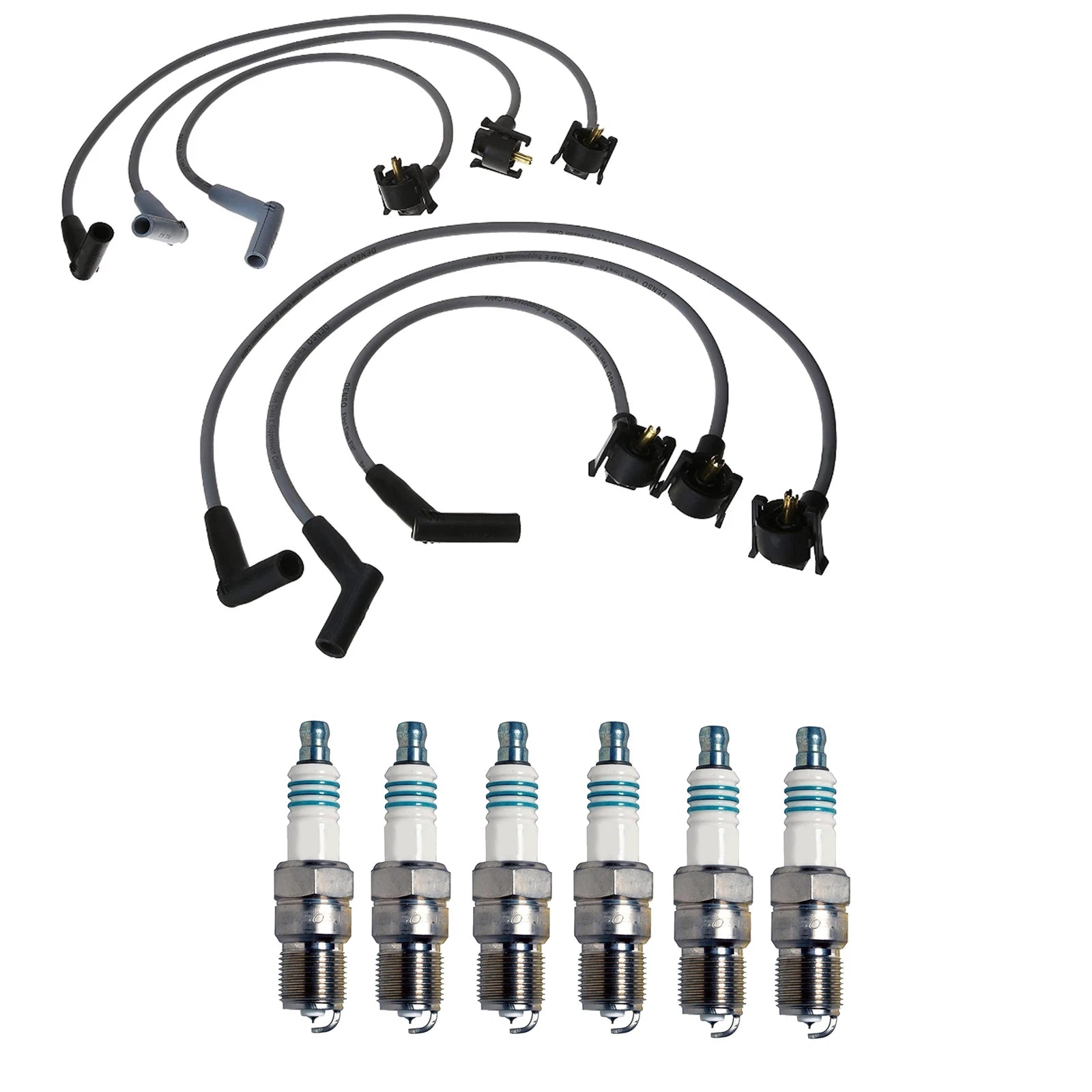 Denso Wire Set & 6 Iridium Power Spark Plugs for Ford Mazda 3.0L