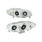 Set of 2 Halogen Headlight Assemblies for Toyota Corolla (2003–2008) Chrome