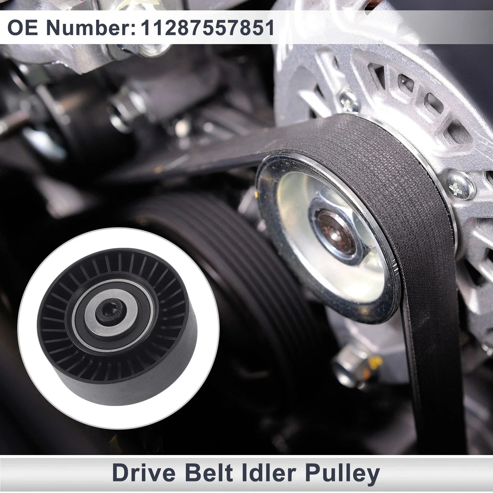 Drive Belt Idler Pulley for BMW 335 (2007 - 2013) Black