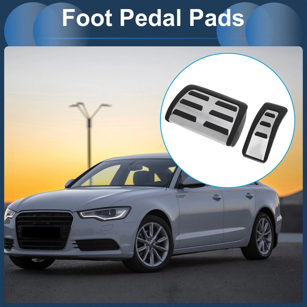 Set of 1 Automatic Footrest Pedals Cover for Audi A6 (2005–2011) Silver Tone