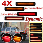 4X Smoked LED Side Marker Light for Hummer H2 (2003–2009) Front+Rear Amber+Red