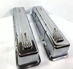 Rocket Finned Aluminum Valve Covers Tall Show Quality for Chevy SBC (1958–1986)