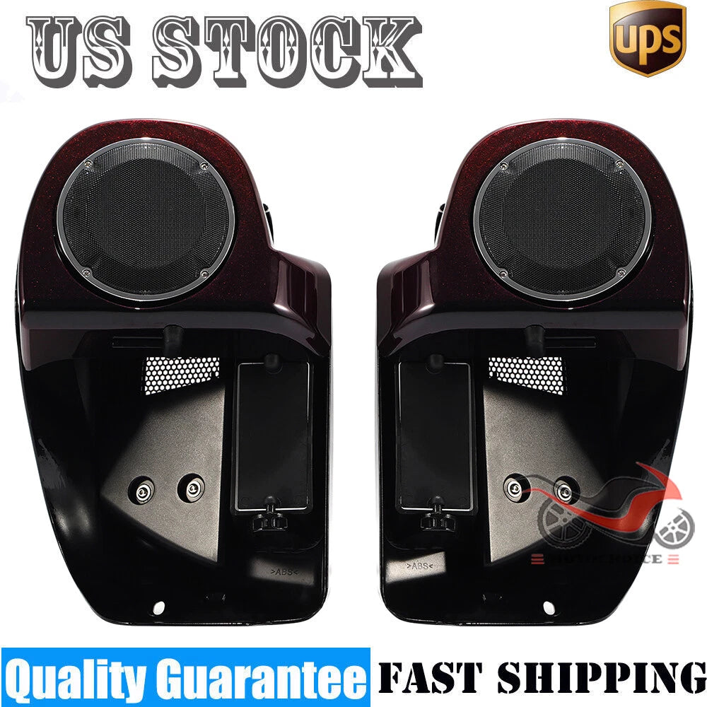 Cherry Lower Vented Fairing Speaker Box Pod for Harley Electra Glide (2014–2023)