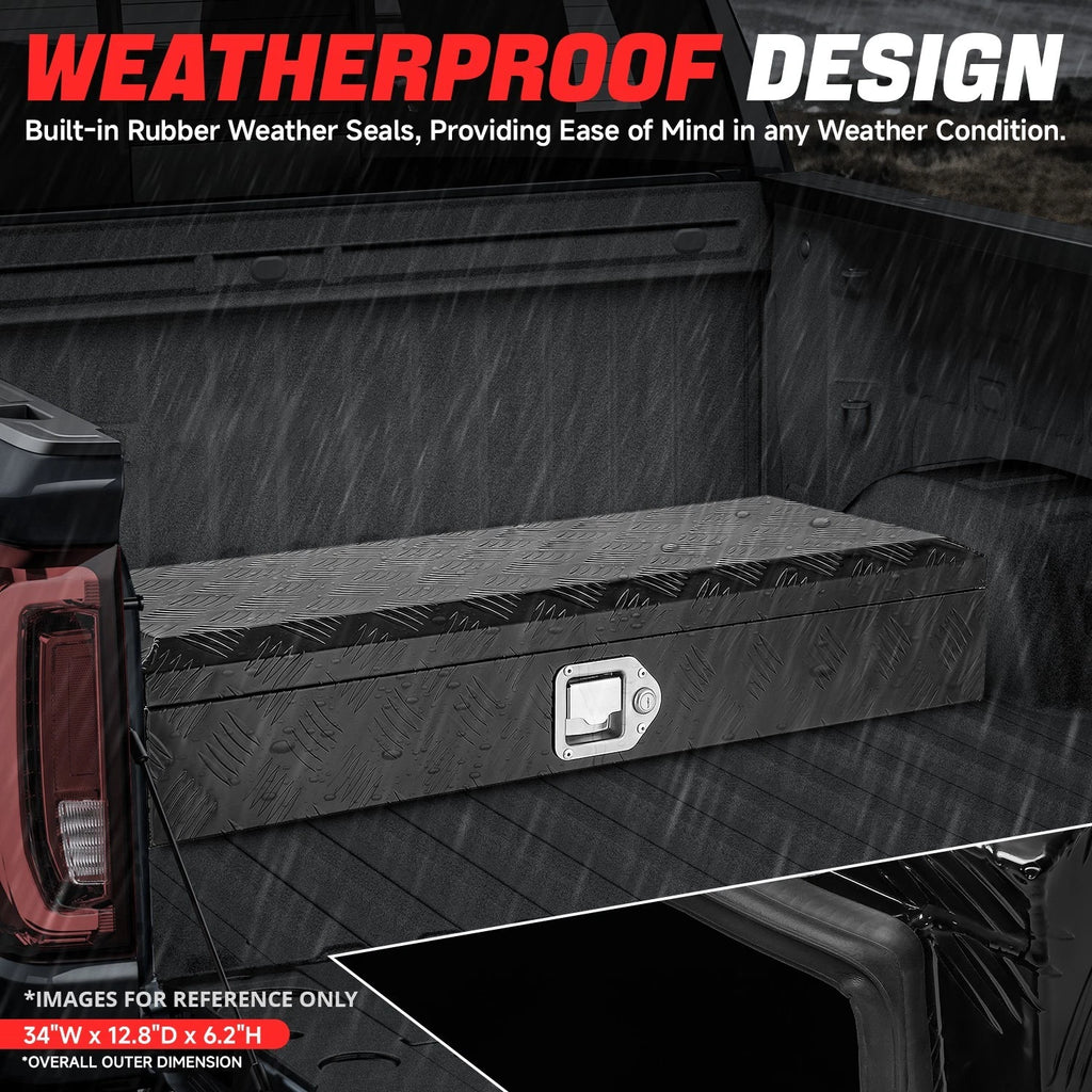 Aluminum Tool Box for Truck Trailer (34'' W X 6.2'' H X 12.8'' D)