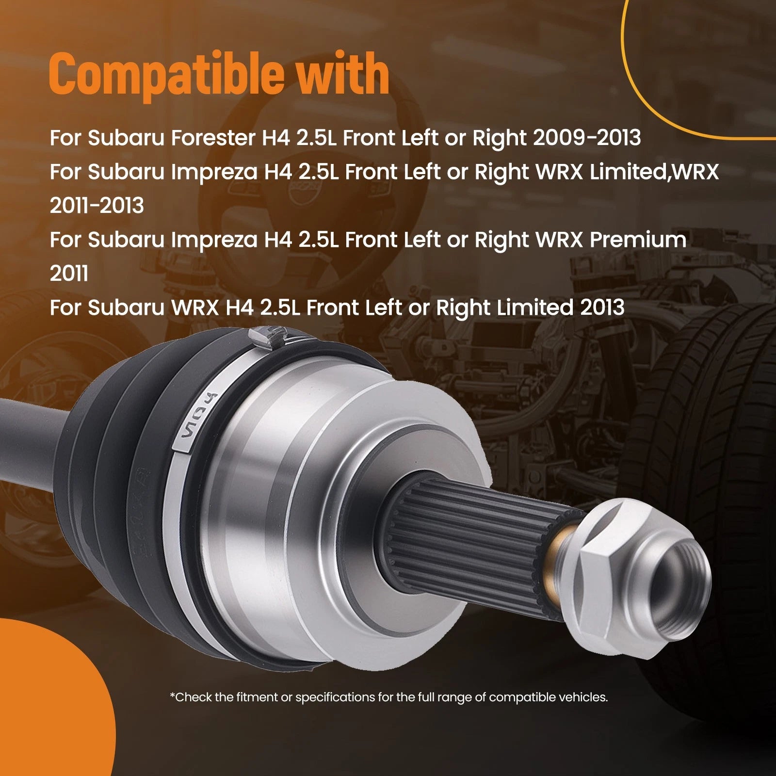 Front Left/Right CV Axle Shaft Assembly for Subaru Forester Impreza WRX (2014–2024)