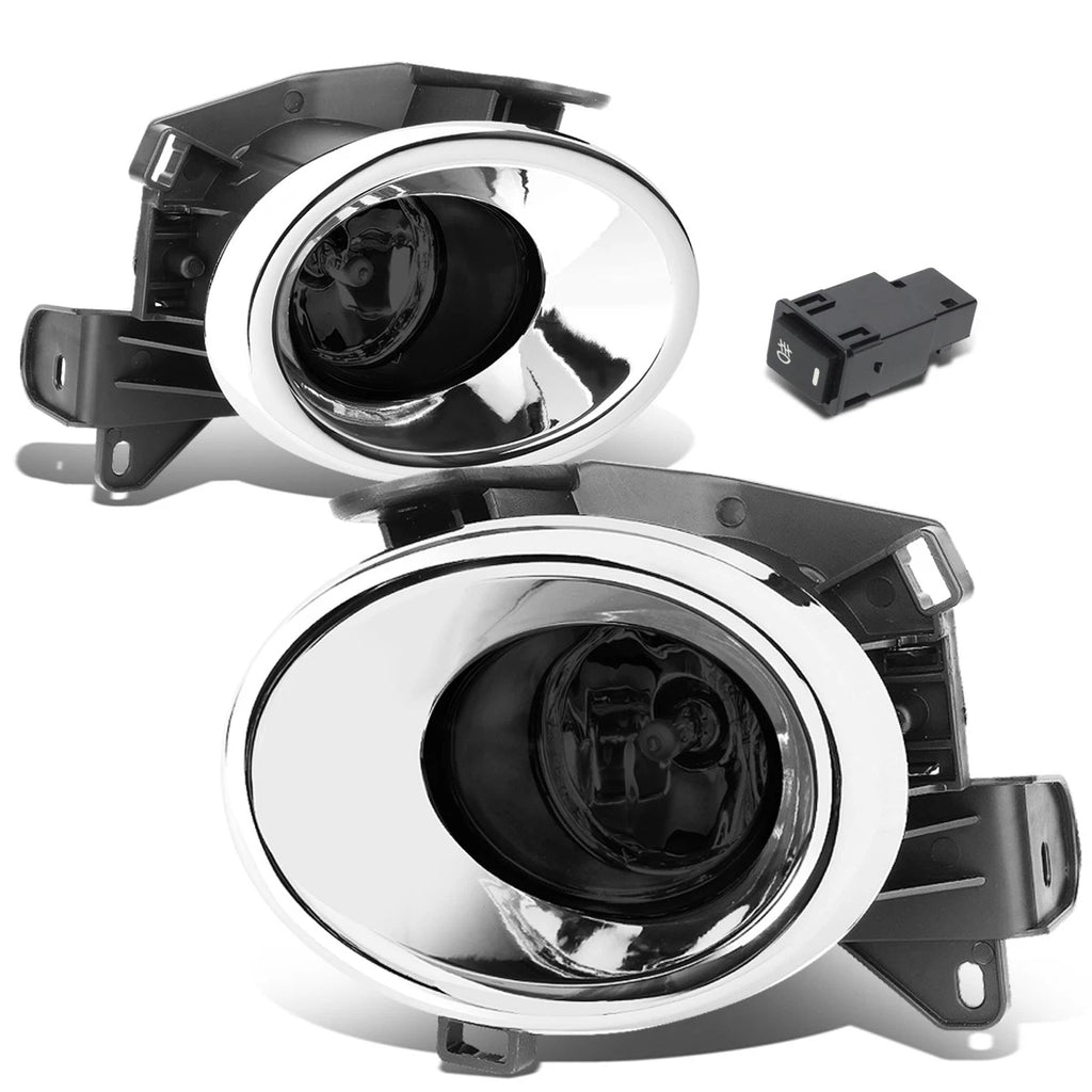 Pair of Smoked Lens Fog Lights for Nissan Pathfinder (2013–2016) + Chrome Covers + Switch