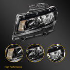 Driver Left Headlight with Bulbs for Chevy Camaro (2014–2015) Black Housing