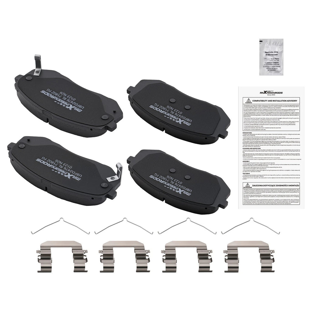 Set of 4 Front Ceramic Brake Pads for Hyundai Sonata (2015–2019) D1826