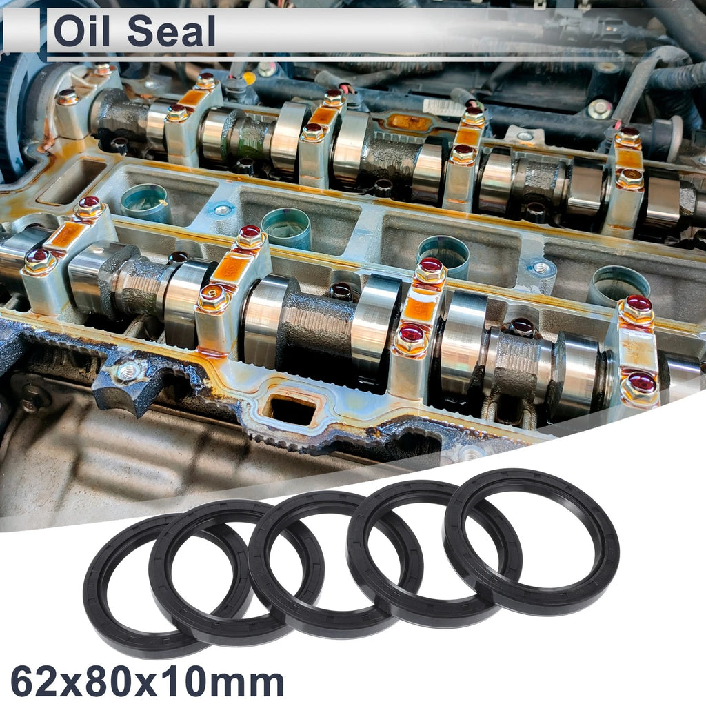 Set of 5 Oil Seal Rotary Shaft Seal NBR Rubber 62x80x10mm