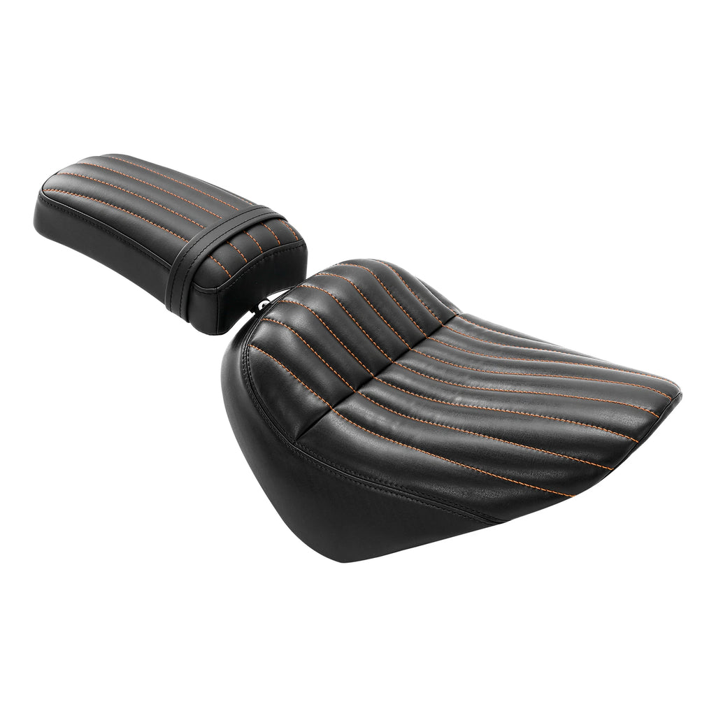 Driver & Passenger Seats for Harley Street Bob (2018–2024) Black/Orange