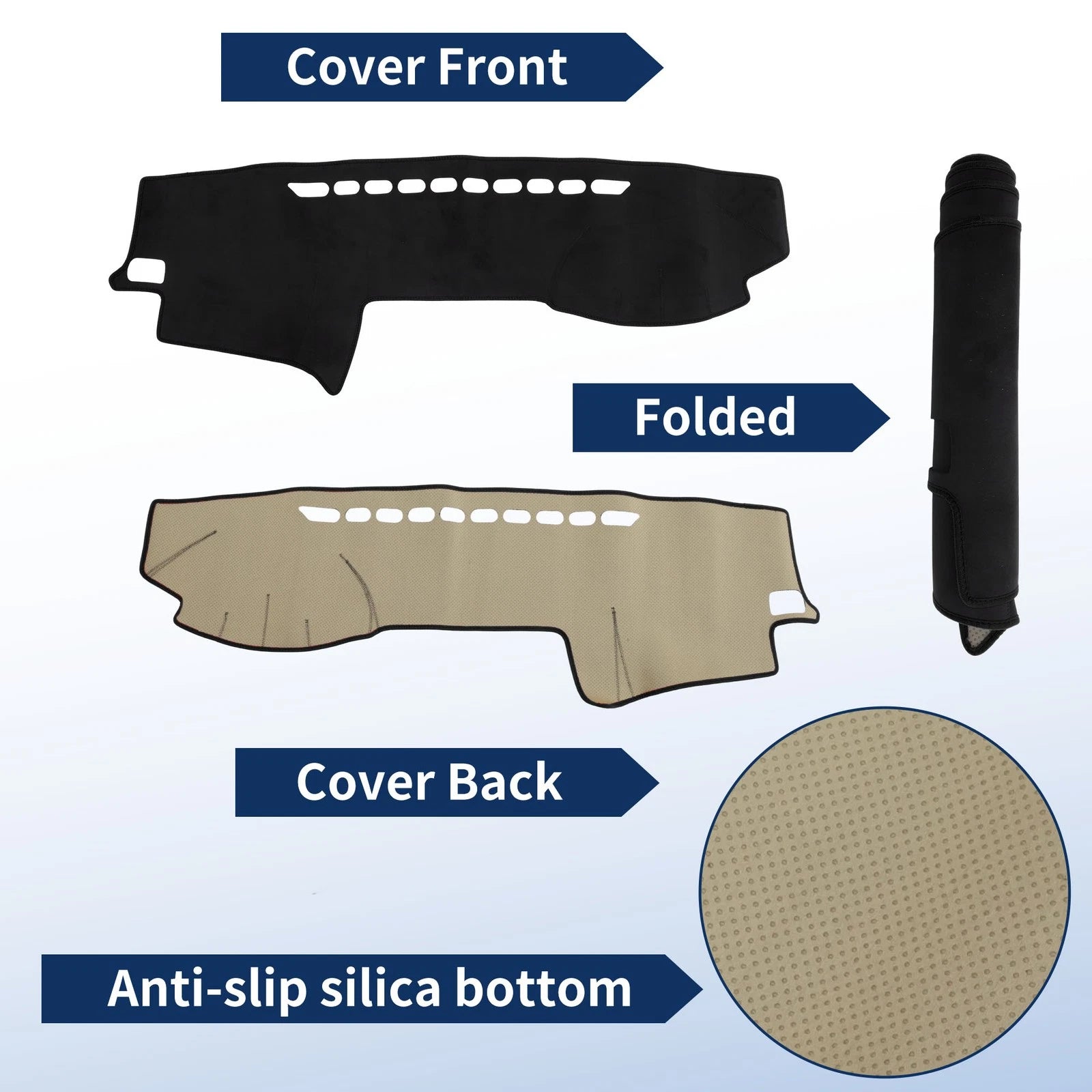 Dash Cover for Toyota Land Cruiser Prado 120 Series FJ120 (2003–2009) Black