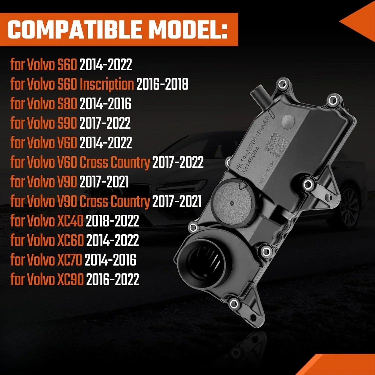 PCV Valve Oil Trap 2.0L for Volvo XC90/XC60/S60/S80/S90/V60/V90/XC40/XC70 (2014–2021)