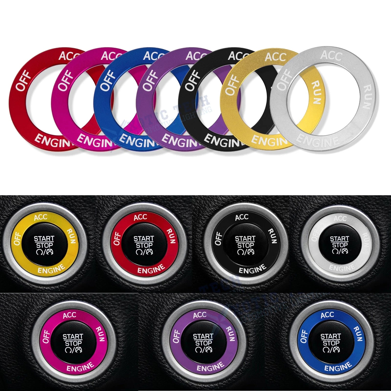 Engine Start Stop Button Cover Ring for 2015–2023 Dodge Charger RAM