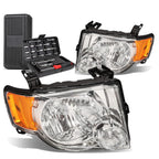 Pair of Chrome Amber Side Headlights for Ford Escape (2008–2012)