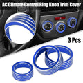3pcs Blue AC Climate Control Knob Trim Cover for Subaru Forester (2019–2021)