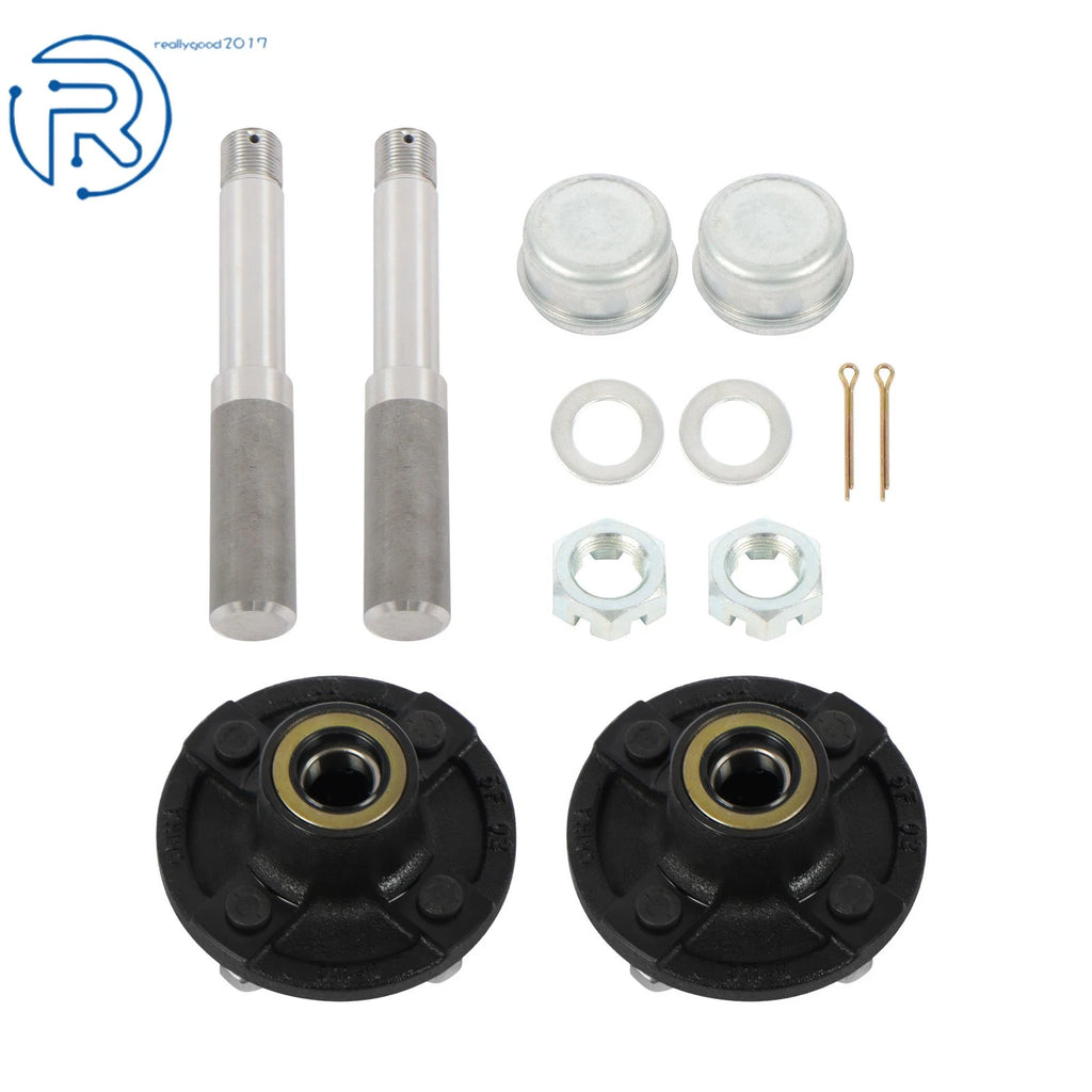 2X 4-Lug Trailer Hub Assembly for BT8 Spindle (1" Round)
