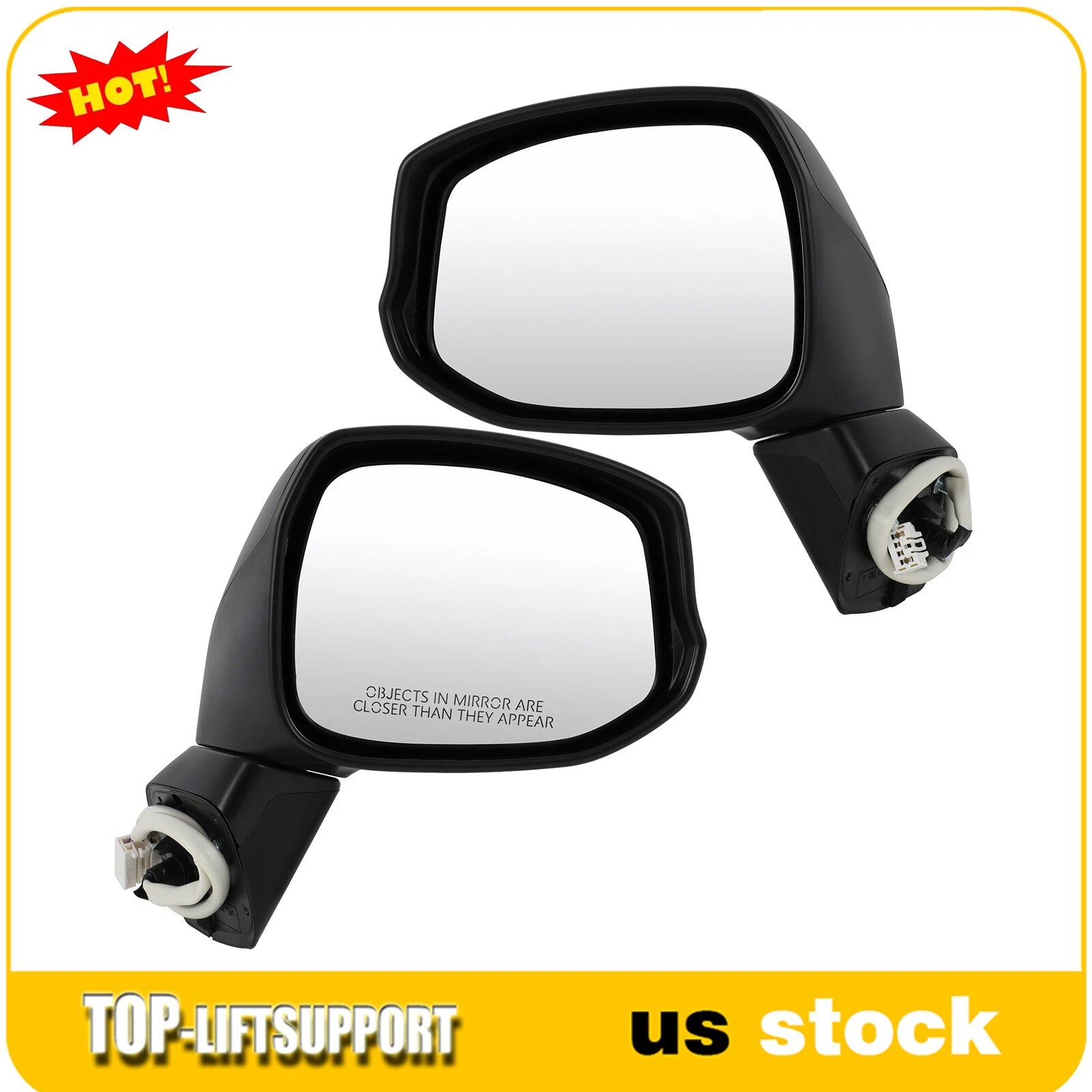 Set of 2 Power Heated Side View Mirrors for Honda Civic (2012–2015)