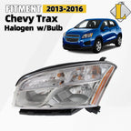 Halogen Headlight for Chevrolet Trax (2013–2016) Left Driver Side, W/ Bulb