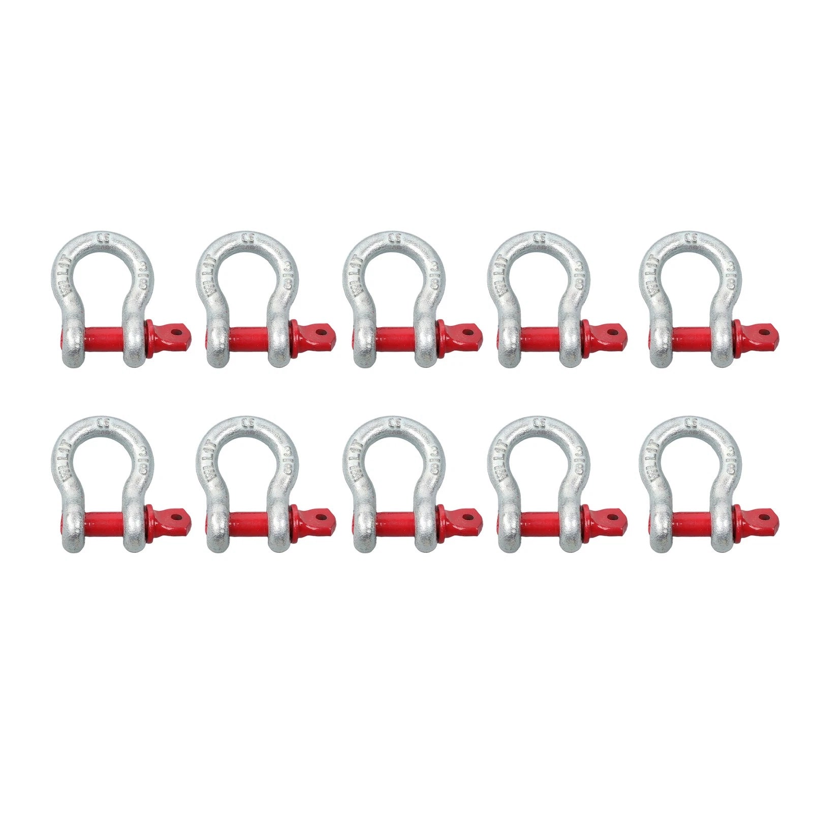 Set of 10 D Ring Anchor Shackles 3/8" with Clevis Screw Pin