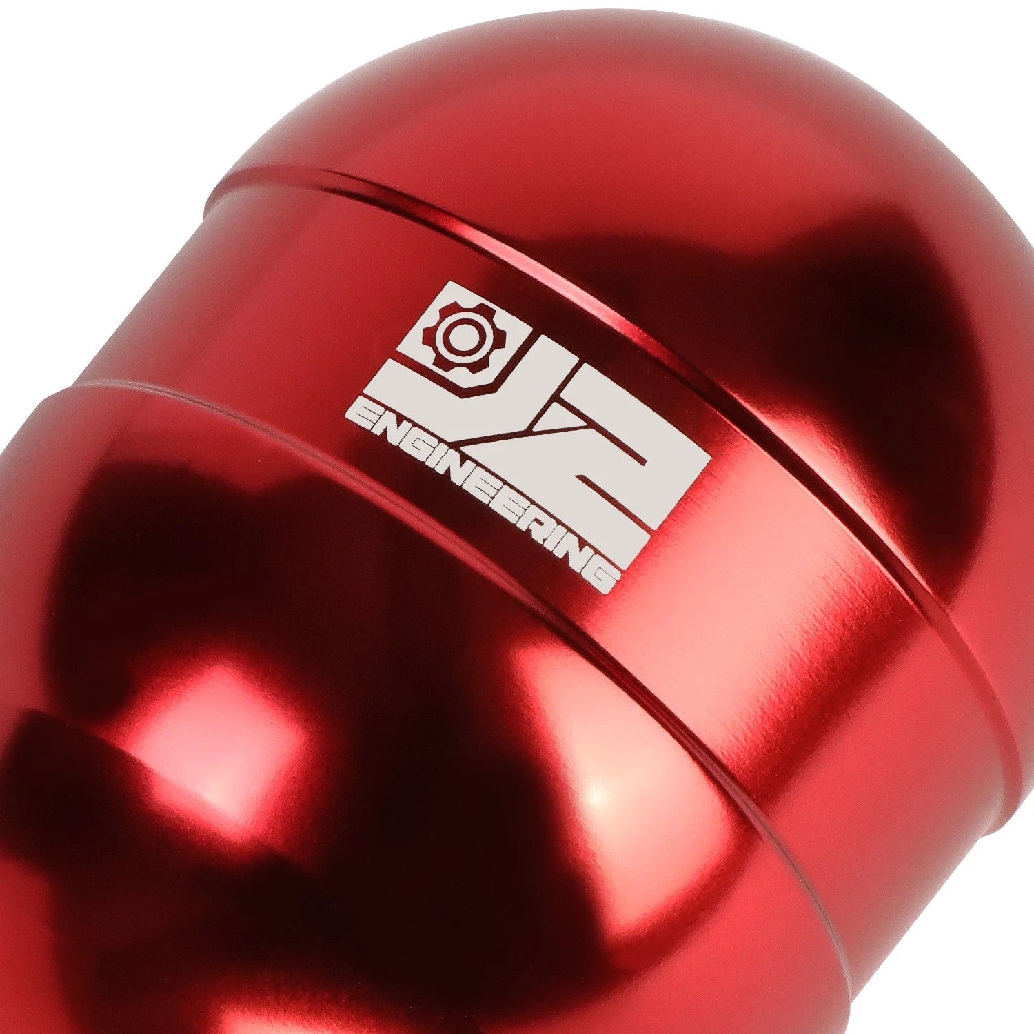 J2 Universal Aluminum Shift Knob Red Teardrop Shape w/ Thread Adapters