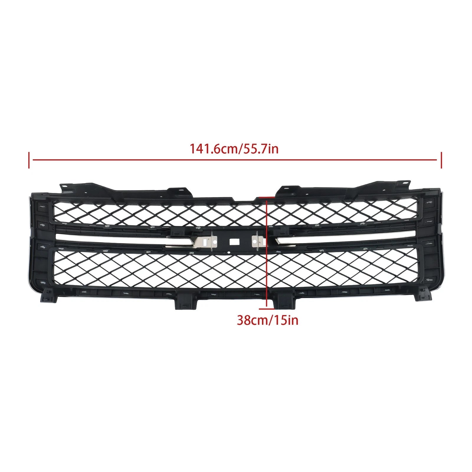 Grille for Chevy Silverado 2500 HD 3500 HD (2011-2014) Black Chrome