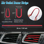Red PVC Interior Air Vent Outlet Strip Decoration Accessories Universal Fit (10-10)