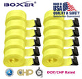 Set of 10 Winch Straps 4"x30' with Flat Hook for Trucks (5400LB)