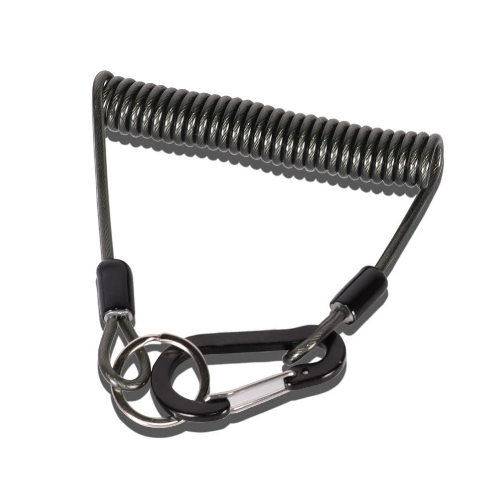 Elastic Fishing Lanyard with Spiral Spring Clamp for Fishing Tool Support