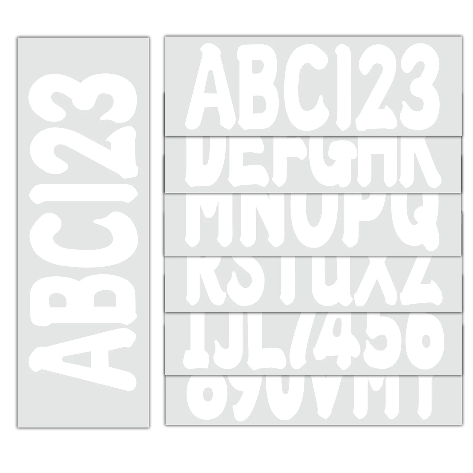 Set of 4 Boat Numbers and Letters Decal Stickers A-Z 0-9 White