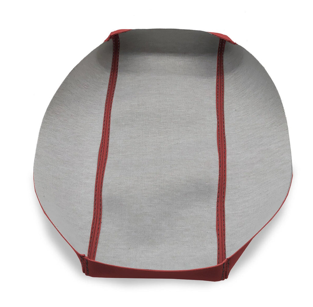 Leather Console Lid Armrest Cover for Ford Edge (2007–2010) Red Black Stitch