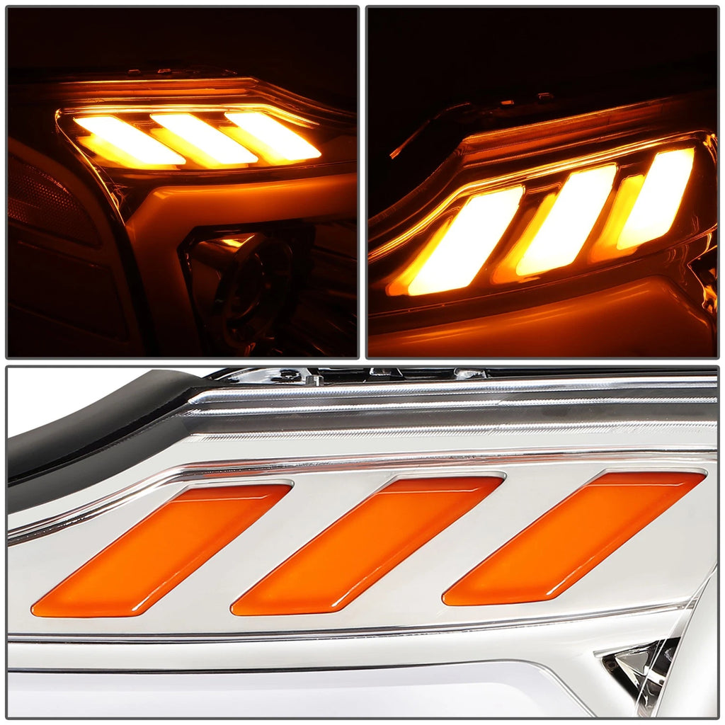 LED Projector Headlight Lamp for Nissan Armada Titan (2005–2015) Chrome Amber