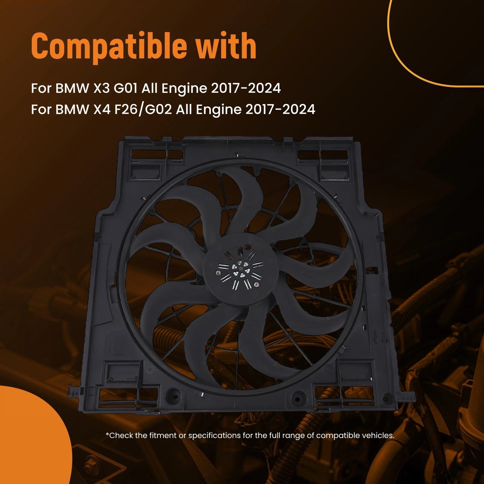 Electric Radiator Cooling Fan for BMW X3 X4 (2014–2024)