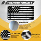 Distressed American Front Flag License Plate for Universal Fit (White)
