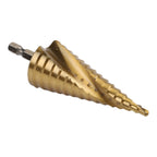Set of 5 High Steel Spiral Step Taper Drill Bits 4-32mm