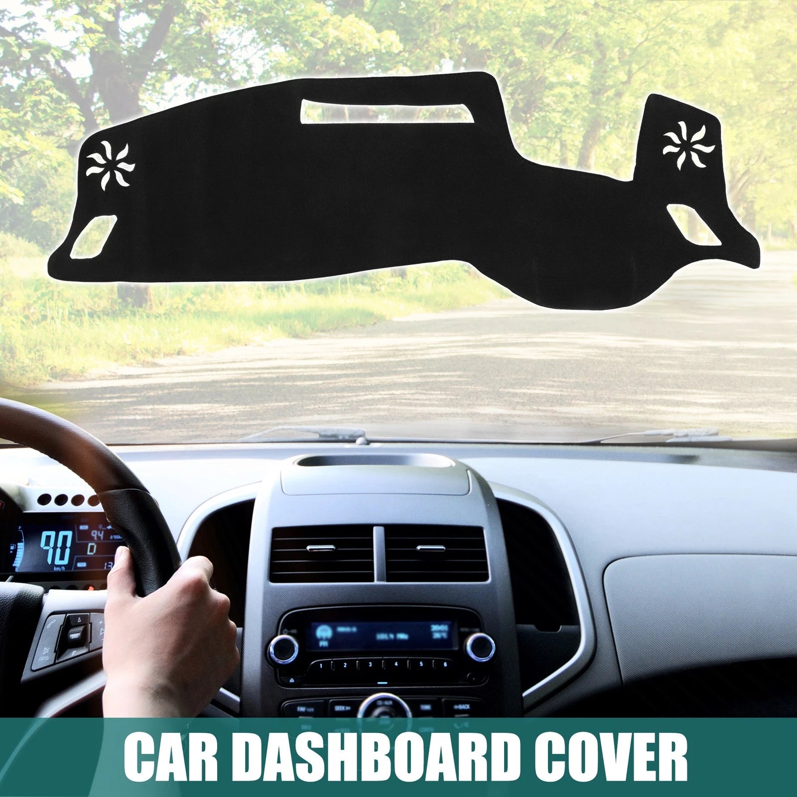 Dashboard Cover for Mitsubishi Outlander (2021–2023) Black Polyester Non-slip