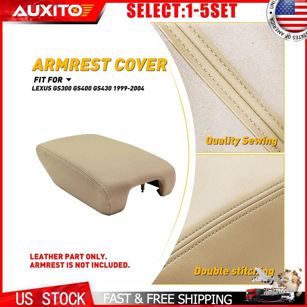 Center Console Armrest Cover Leather Beige for Lexus GS300 GS400 GS430 (1999–2004)