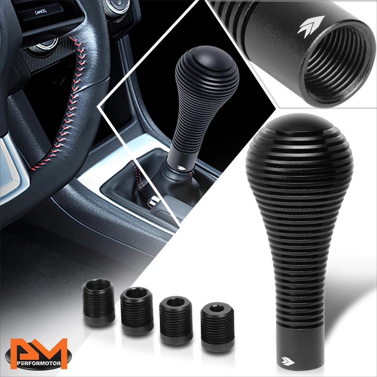 Short Shift Knob with Adapters for NRG Innovations (SK-701BK)
