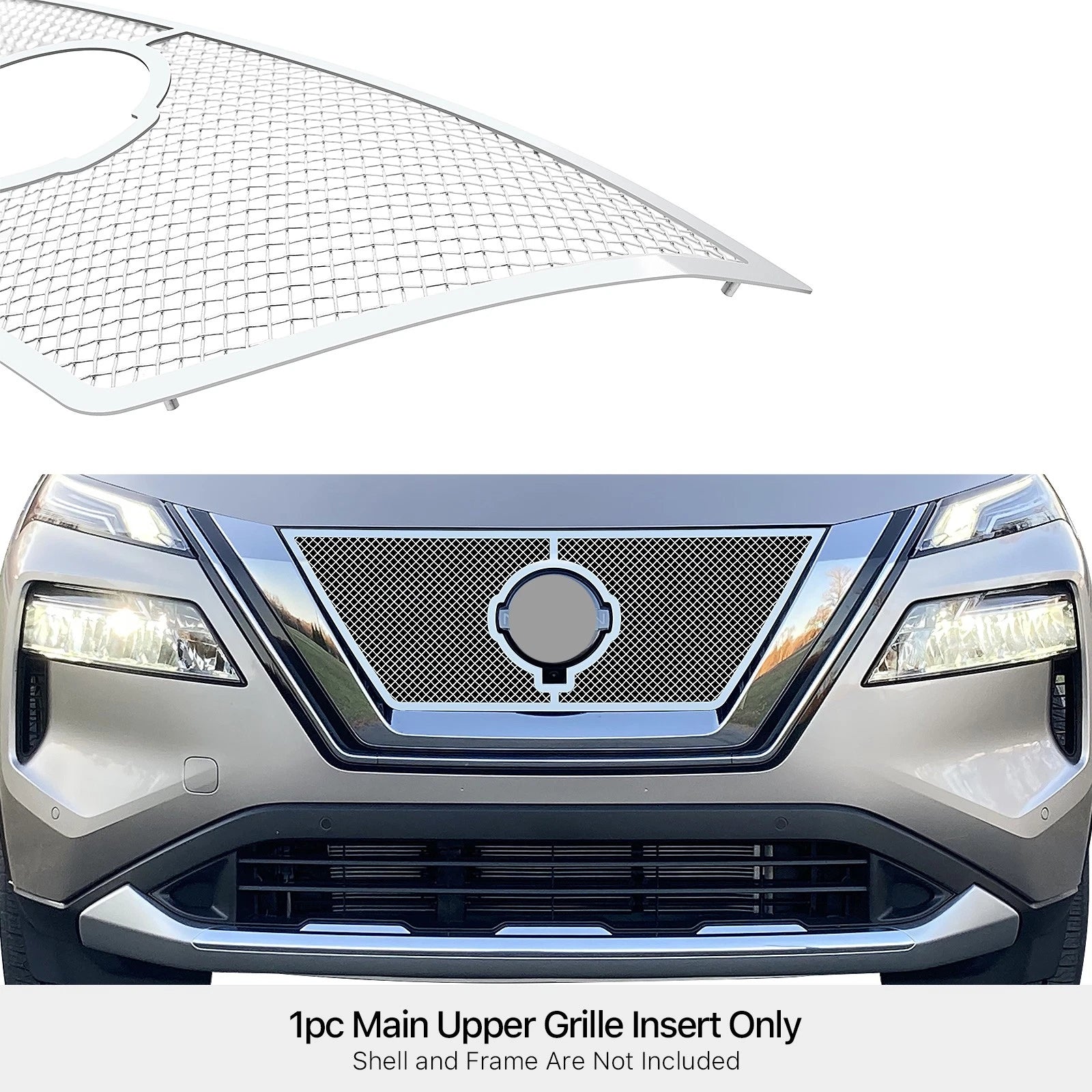 Stainless Steel Chrome Mesh Grille Insert for Nissan Rogue (2021-2023)