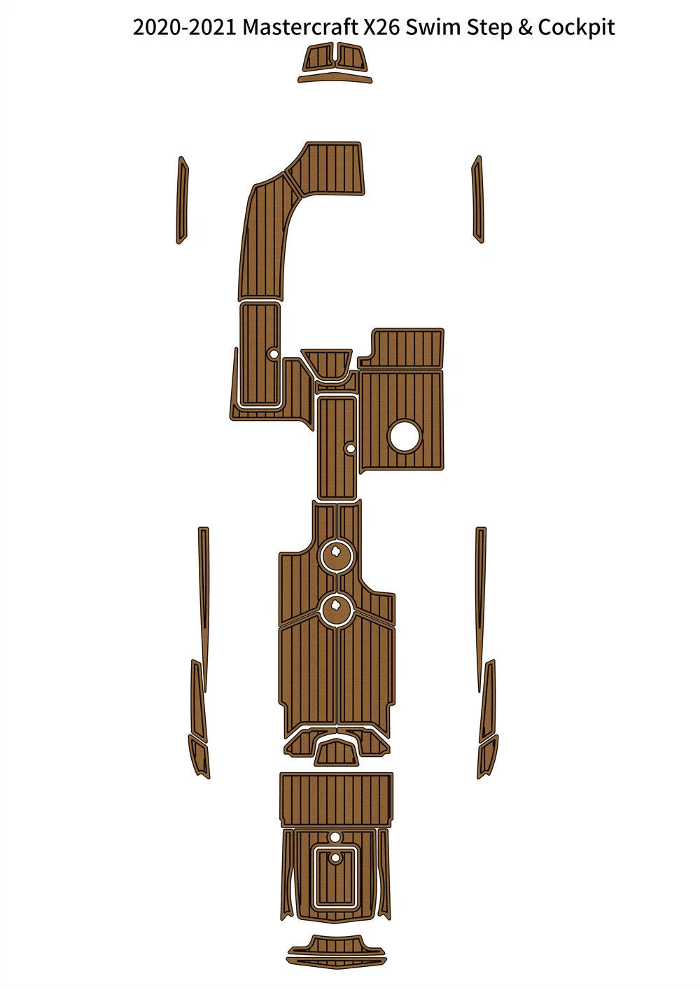 EVA Foam Teak Floor Mat for Mastercraft X26 (2020–2021)
