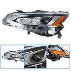 LED Headlight Assembly for Nissan Altima (2019–2020) Left Side Chrome Clear